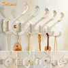 Towel Racks White Robe Hook Wall Mount Towel Holder Bathroom Accessories Organizer Luxury Clothes Hook Rack 230926