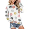 Women's Hoodies Polka Dots Graphic Sweatshirt For Womens Crew Neck Printing Hoodie Long Sleeve Top Cute Loose Pullover Autumn Clothes