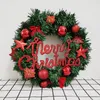 Decorative Flowers 30cm Christmas Red Wreath Merry Xmas Star Garland Gold Ornament Hanging Front Door Decoration Year Navidad Home Party