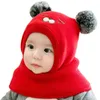 Berets Doit Bebê Menino Beanie Proteger Pescoço Urso À Prova de Vento Inverno Criança Chapéu Dos Desenhos Animados Malha Quente Fleece Crianças Meninas Earflap Caps