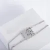 Designer de luxe Couleur élégante Bracelet en argent Mode Femme Lettre Pendentif Splinter Diamant Bracelet Mariage Design Spécial Bijoux de haute qualité
