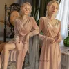 Mulheres sleepwear longo mulheres veludo roupão vestido sexy v-pescoço nightdress macio veludo homedress elegante robe nightgown outono