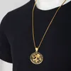 Chokers Signo do Zodíaco Leo Escorpião Pingente Colar para Mulheres Homens Cor de Ouro Aço Inoxidável Redondo 12 Colares Drop 230926