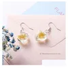 Dangle Chandelier Inspired Fashion Spiral Inner Flowered Glass Love Earrings Coloured Glaze Pendant Earring For Girl Lady Drop Deliver Dhnsn