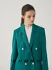 Abiti da donna 2024 Autunno Abito professionale Cappotto Verde Versatile Pendolare Piccolo Top Abbigliamento casual di fascia alta