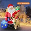 Party Decoration 6ft Christmas Inflatable Santa Claus Elk Reindeer with Built in LED Outdoor Indoor Inflatable Holiday Lawn Party Toys Decoration T230926