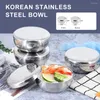 Bowls Korean Stainless Steel Rice With Cover Metal Rices Cereal Serving Bowl Anti-Scalding Child Small Cuisines