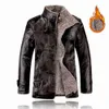 Warm And Fur Fleece Jacket Integrated Plush Overcoat Leather Lined Thickening Of Winter Coat Fur Trench Mens Thicken