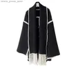 Totem in misto lana da donna * Cappotto da donna Lana poliestere Maniche lunghe multicolori Giacche monopetto Colletto con sciarpa casual oversize Mantieni caldi i topL230926