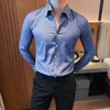 Herrenhemden Hohe Qualität 4XL-S Business Formal Wear Langarmhemden für Männer Kleidung 2023 Slim Fit Casual V-Ausschnitt Bluse Homme Tuxedo Sale YQ230926