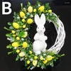 Couronne de fleurs décoratives de pâques, accessoires de décoration pour la maison, cadeau, simulation de mur d'œufs de porte d'entrée, 2023