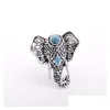 Anneaux de bande Bohême Antique Or Éléphant Fleur Rose Coeur Couronne Sculpté Bague Ensemble Knuckle Doigt Midi Pour Femmes Bijoux Drop Livraison DHPIB