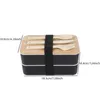 Наборы столовой посуды Минималистичный дизайн Коробка для бенто Бамбуковая крышка Экологичный материал Посуда для обеда из пшеничной соломы с упакованной упаковкой