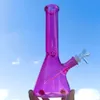10" el vidrio Bong el cubilete del pelele de Shisha del tubo de agua que fuma del rosa de la cachimba + el cuenco de cristal