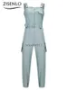 Dames jumpsuits Rompertjes Overalls voor dames Zomer Nieuw riemtype Mouwloos Werk jumpsuits Effen kleur Casual broek Chique en elegante dames jumpsuit L230926