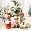 Juldekorationer Röd vinflaska ER Väskor Merry Decoration Holiday Home Party Santa Claus Packaging Drop Delivery Garden Festive Otqai