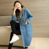 Frauen Graben Mäntel Denim Jacke Mit Pelz Für Frauen Parka 2023 Winter Warme Jeans Weibliche Damen Faux Mantel KK2559