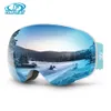 Outdoor Brillen Kind Skibrille Doppelschichten UV400 Antifog Große Brille Skimaske Snowboard Kind Schnee Tragbarer Helm 230926