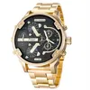 Men's Big Large Dial Watch New Fashion Individual Clock Steel Belt 7333 Quartz Watch Sports Business Hour T200113218u