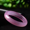 Bangle Natural Furong Jade Agate Bracelet Xi'an Flower Violet Pink Purple Seed Fine Girl Chalcedony