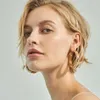 Women 50 MM Big Gold Hoops Earrings Minimalist Thick Tube Round Circle Rings Earrings For Women Zinc Alloy Trendy Hiphop Rock1296z