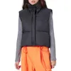 Women's Vests Quilted Lightweight Zip High Collar Winter Vest Autumn Sleeveless Solid Color Waistcoat