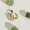 Correntes vintage oval verde aventurina pedra natural de aço inoxidável banhado a ouro colar simples design jóias de pedra preciosa para w2843