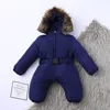 Strampler Winter Kleidung Baby Schneeanzug Infant Mädchen Strampler Mit Kapuze Warme Oberbekleidung Jacke Overall Mantel conjuntos de menino 230925