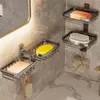 Mydlanki naczynia Ermo przestrzeń aluminiowa stojak na mydło bez wiercenia/wiercenia ścienne uchwyt mydły do ​​mydła naczyń gąbki 12
