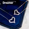 18k Solid Gold Chain Custom Wholesale Real Dainty Heart Rose Jewelry Necklace With Natural Dancing Diamond For Women