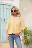 Damesblouses 3/4 mouwtops Oogje chic casual V-hals T-shirts