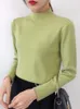 Suéteres femininos mulheres meia gola alta suéter básico pulôver outono inverno quente casual jumpers malhas moda coreana feminina inferior