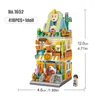 City Street View mini yapı taşları karikatür mantar evi sihirli ev 3d kale modeli monte edilmiş tuğla diy çocuk oyuncak hediyeleri