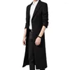 Men's Wool 2023 Autumn And Winter High-end Brand Boutique Fashion Mens Black Casual Business Long Woolen Coat Male Slim Jacket