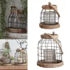 Candle Holders Decorative Metal And Rope Lantern Holder Rustic Outdoor Floor Or Table For Farmhouse Patio Decor