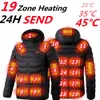 Giacche da esterno Felpe con cappuccio 19 Aree Giacca riscaldata Uomo USB Riscaldamento elettrico Gilet per uomo Cappotto termico caldo invernale Parka 230926