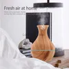 Humidificateurs Humidificateur d'air Vaporisateur Purificateur Diffuseur D'arôme À Ultrasons Vase En Bois Type 7 Led Portable YQ230926