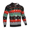 Męskie swetry brzydkie świąteczne swetra moda styl vintage w stylu zimowym mężczyzn ciepłe bawełniane dzianie pulover o szyku szczupły fit swobodny skoczek