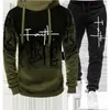 Survêtements pour hommes Mode Faith Imprimé Automne Hommes Casual Survêtement Hommes Sweatshirts et pantalons de survêtement Deux pièces Ensembles Sportswear Plus Taille Vêtements x0926