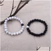 Beaded Fashion Natural Stone Strands Bracelet For Lovers Distance Magnet Couple Bracelets Yoga Friendship Valentine Jewelry Gifts Drop Dhqbr