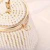 Evening Bags Full Pearl Beaded Women Wedding Party Bridal Tote Handbags Mini Fashion Bucket Bag Clutches Ladies Purses 230926