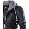 Männer Pelz Leder Jacke Männer Umlegekragen Mit Kapuze Jaqueta De Couro Masculina PU Herren Faux Mäntel Veste Cuir homme Motorrad