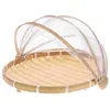 Dinnerware Sets Fruit Trays Net Cover Bamboo Basket Manual Woven Tent Dustpan Steamed Bun Mesh Ware