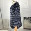 Women's Fur Natural Coat Fashion Sliver Jacket Women Batwing Sleeves Shawl High Quality