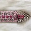 Bälten punk y2k strass för kvinnor lyx pin spänne läder bälte kvinna cowgirl diamant bling rem lila cinto de strass