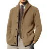 Suéter masculino cardigan suéter masculino grosso fino ajuste casaco jumpers malhas de alta qualidade outono casual masculino