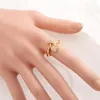 Full Heart Rings Women 24 K KT CZ Stones Fine Solid Gold GF Ring Wedding Engagement Bridal Jewelry Stone Elegant Thickness Accesso324Y