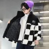 Coat Children Lamb Wool for Boys Winter Korean Fashion Plaid Pattern Jackets Casual Outerwear Outdoor Thick Warm Cotton Top 230926