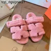 New designer 23ss Fashion Brand Woolen Slippers Imitation Lamb Hair Plush Flat Sandals Winter Shoes womens mens slippers