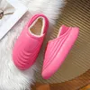 Sapatos de algodão inverno salto alto sola grossa chinelos de algodão triplo branco preto rosa feminino pele neve sandália das mulheres tênis